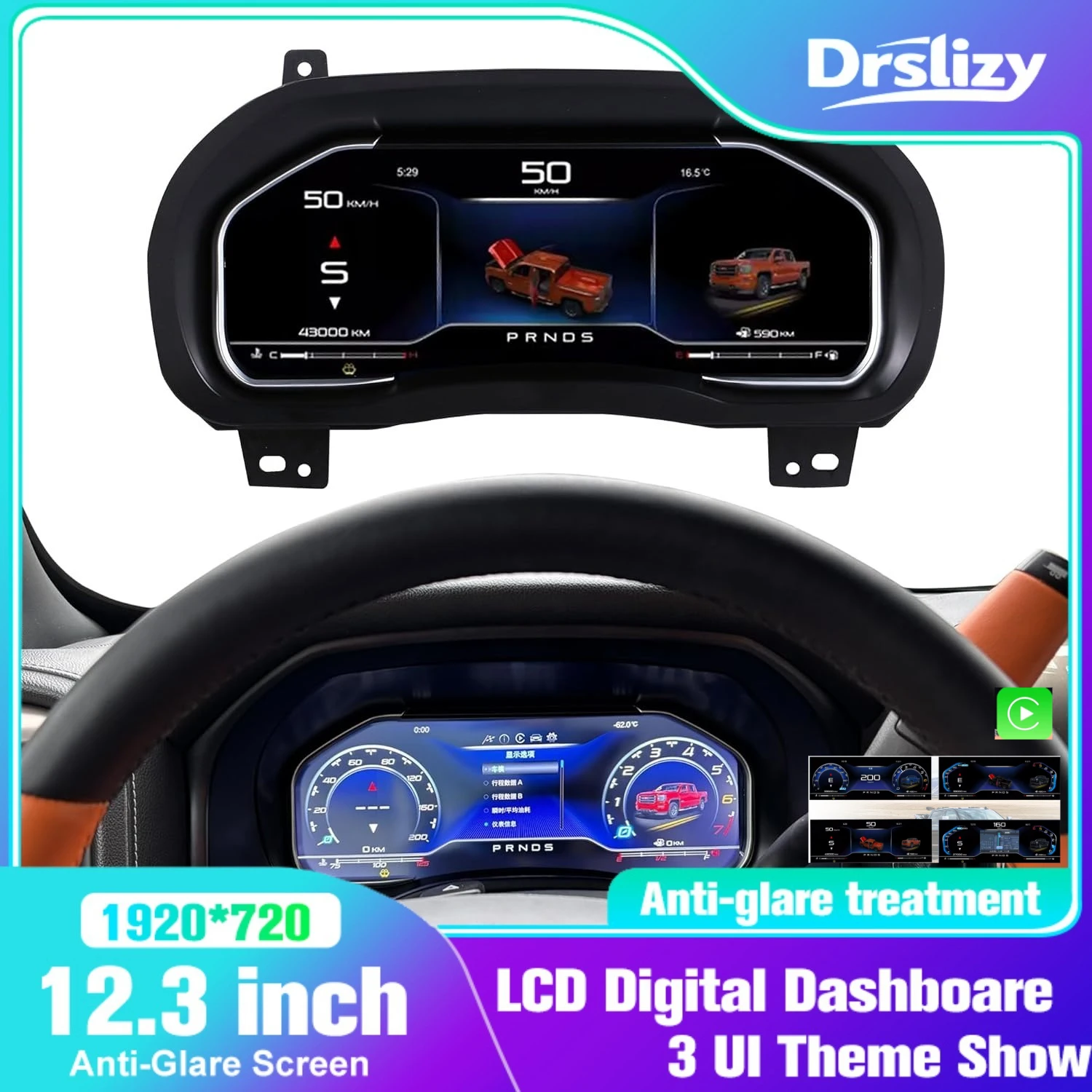 

For SIERRA GMCTahoe Thorol Screen Dashboard Cluster Digital speedometer LCD instrument panel OTA UP UI Carplay