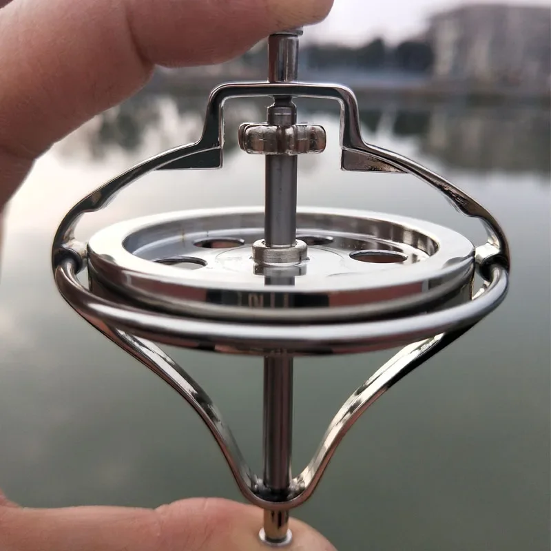 

6-hole Flywheel Gyro Metal Mechanical Spinning Gyroscope Physics Angular Momentum Counter Gravity Balance Technology Toy