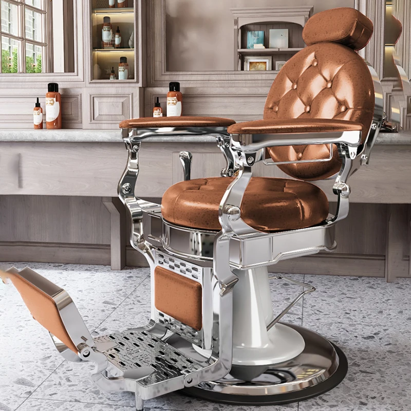 Luxury Tattoo Barber Chair Treatment Vintage Leather Professional Aesthetic Chair Cosmetic Cadeira Tattoo Furniture LJ50BC