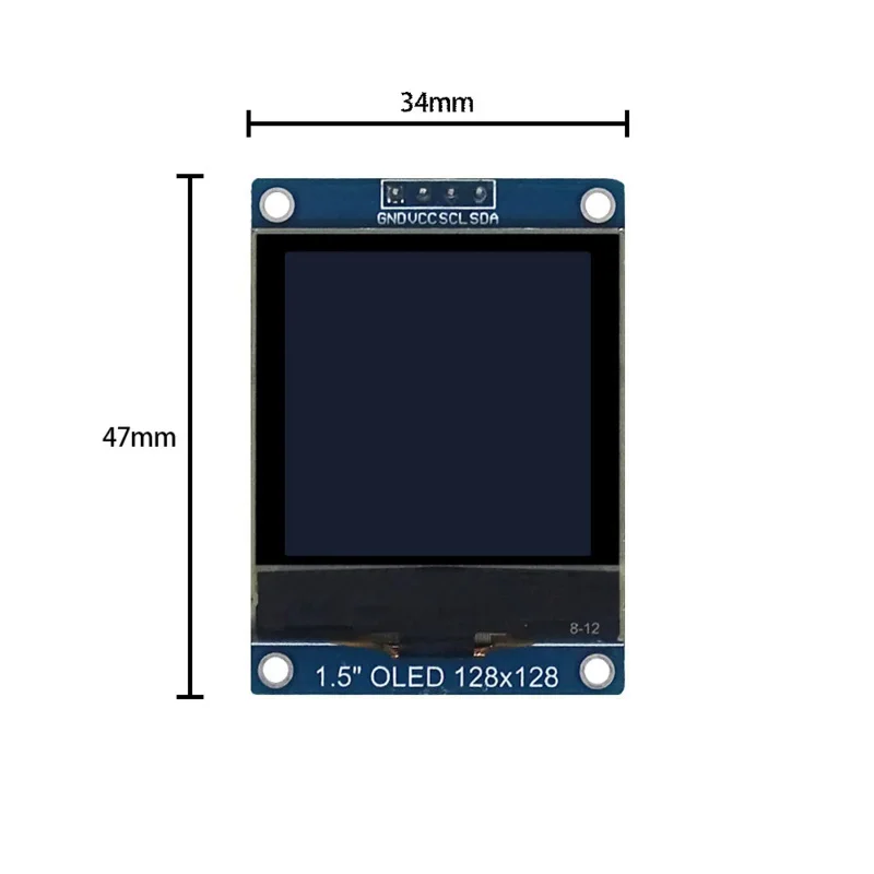 1.5 inch 4PIN OLED module Display Screen SH1107 Drive IC 128*128 IIC I2C Interface for 51 STM32 P22101 P22102