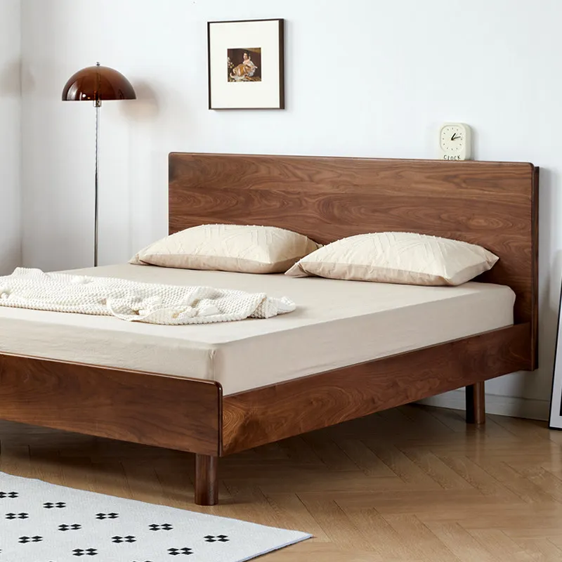 Wooden Loft Bed Modern Storage Frame Space Saving Design Platform Full Double Bed Safe Sleeping Muebles Lounge Suite Furniture