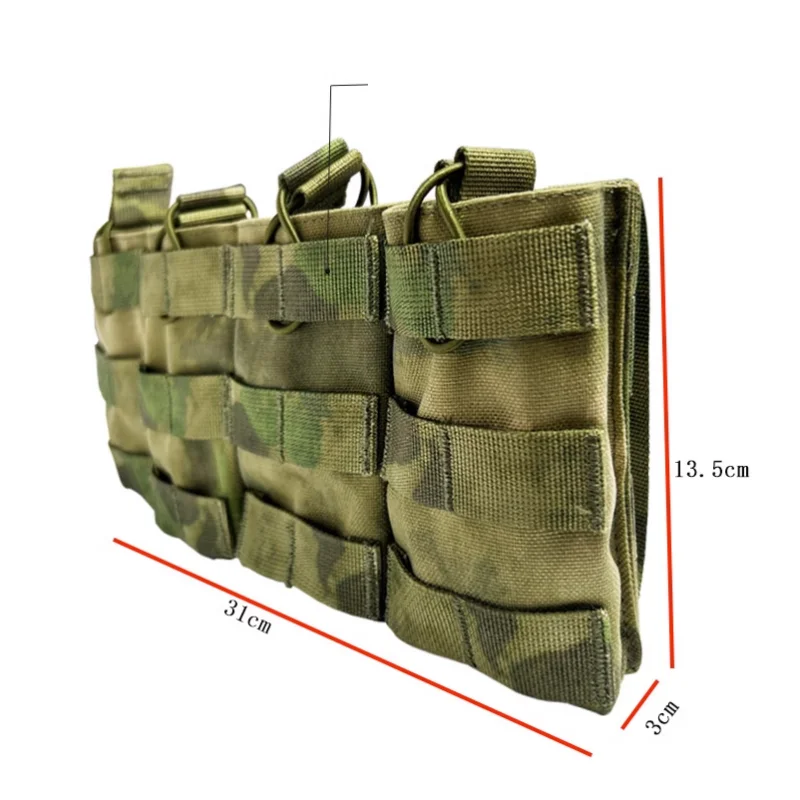 MC A-TACS FG Camouflage Quadruple Magazine Pack Digital Flora EMR Germany Flecktarn Camo Wargame Tactical Vest Jpc Attachment