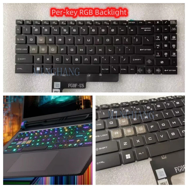

M New for MSI Raider GE78 HX 13VI 13VH 13VG MS-17S1 Per-key RGB Backlight US Keyboard