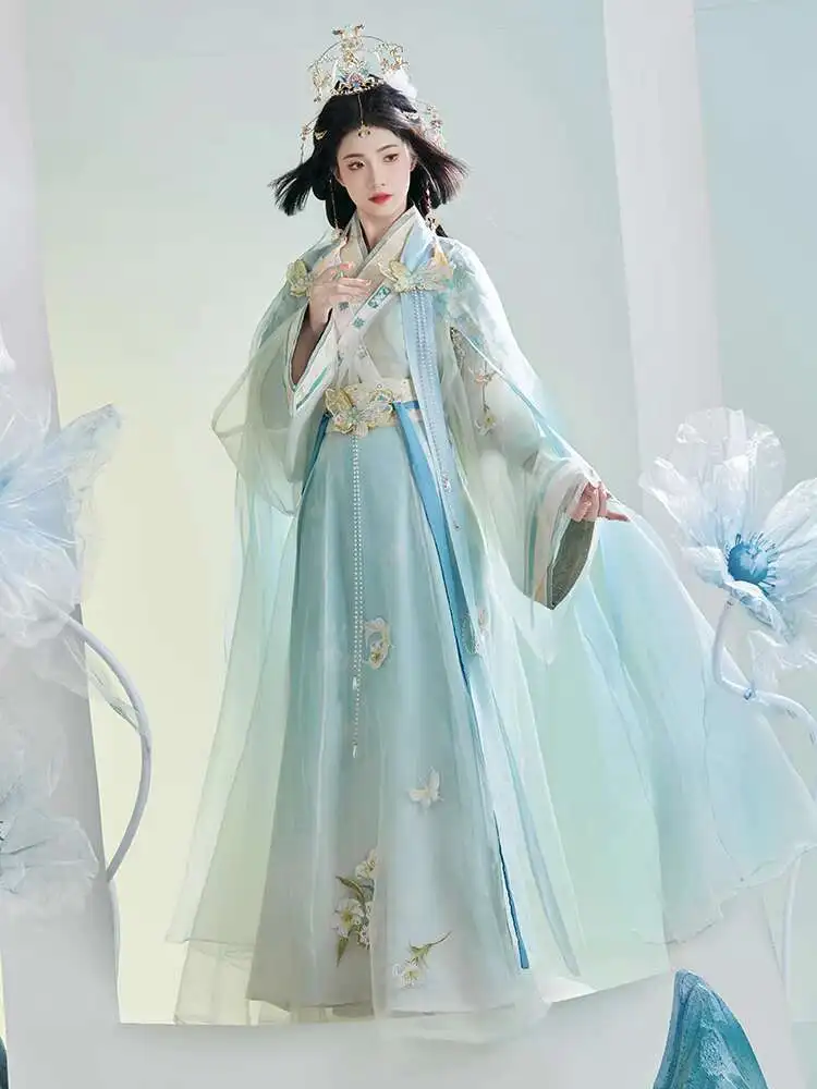 

New Fiesta Carnival Halloween Cos Cosplay Hanfu Womens fashion Jin System Cloak Skirt Improve Heavy Industry Embroidery
