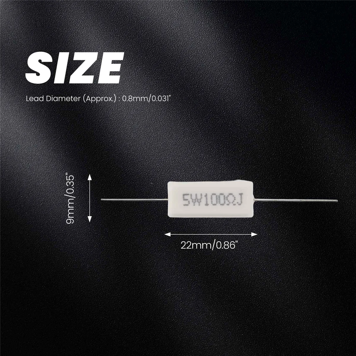 와이어와인드 세라믹 시멘트 저항기, 100 옴, 5W 와트 5%, 10x
