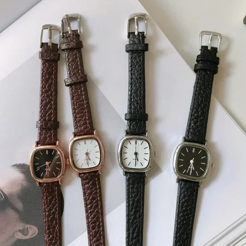 Women's Simple Vintage Watches Retro Brown Dial Wristwatch Leather Strap Wrist Watch High Quality Ladies Casual Bracelet Relojes