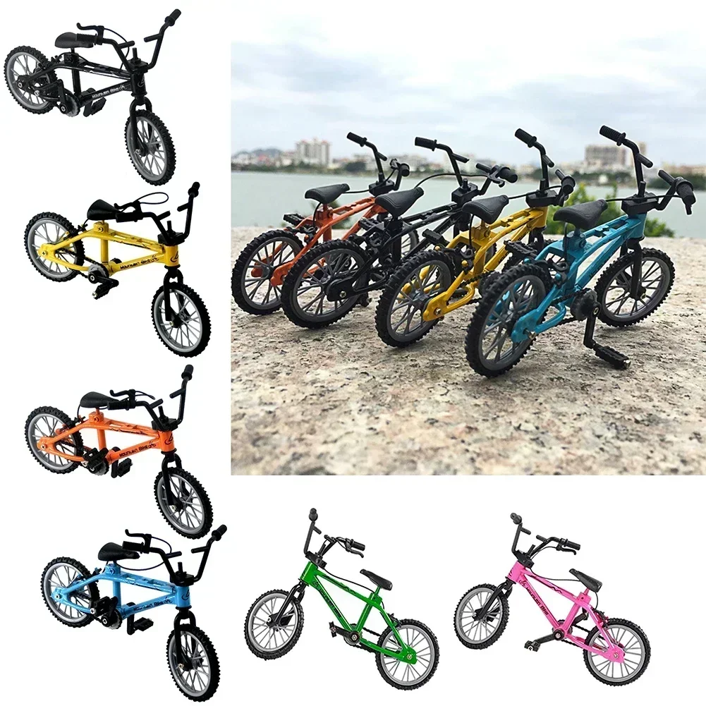 Simulation Mini Finger Bicycle Bike Toys With Brake Rope For RC Model Crawler Truck Car Decorative Accessories