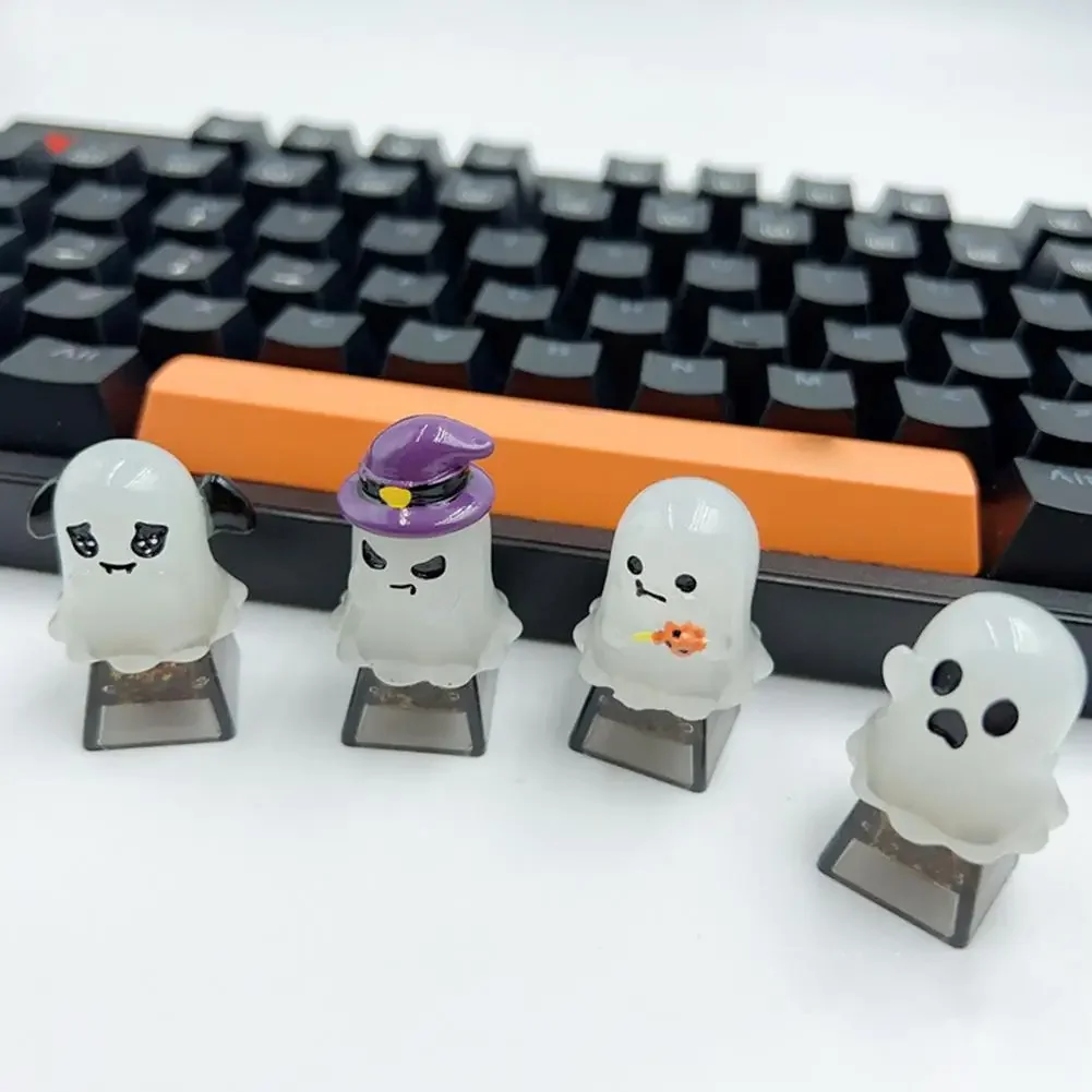 Halloween Ghost Keycaps Gepersonaliseerde Leuke Cartoon Key Caps Creatieve Enkele Hars Ghost Mechanische Toetsenbord Keycaps