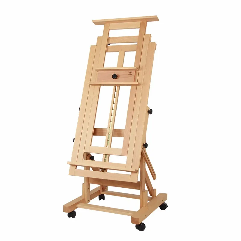 New  Art Supplies Top Selling Beech Deluxe Movable H-Frame Studio Easel for Master's Painting