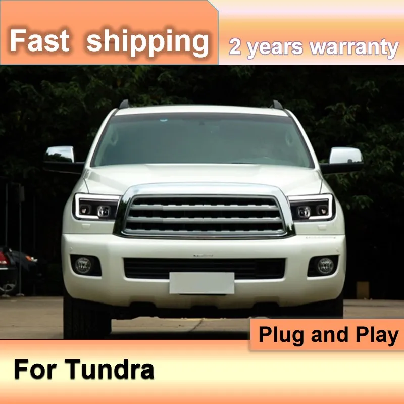 Car Accessories for Toyota Tundra Head Lights 2007-2013 Sequoia Headlights DRL Turn Signal High Beam Projector Lens