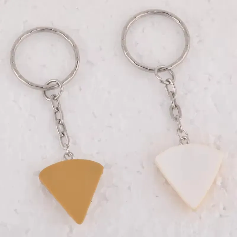 Cute Resin Kawasaki Triangle Pizza Keychain Fun Food Pizza Children's and Women's Jewelry Making Supplies DIY Accessories