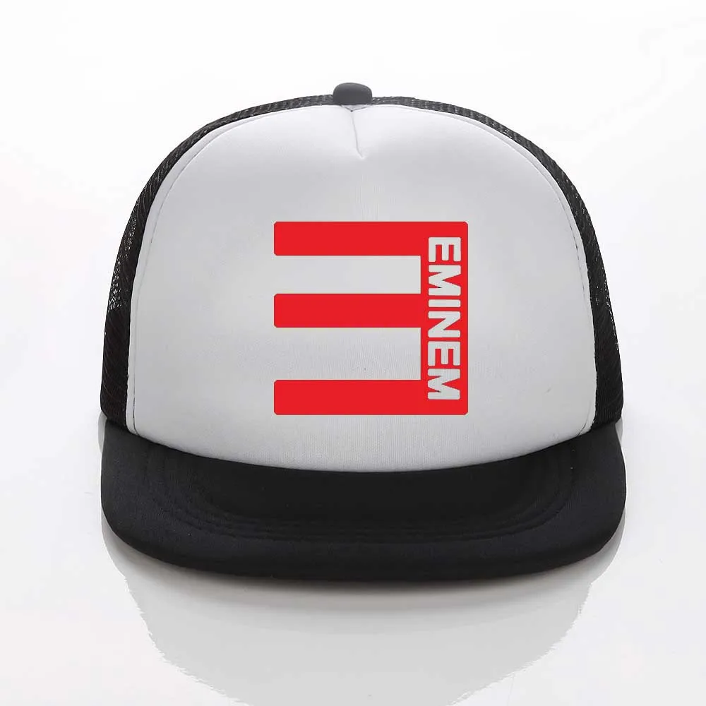 Vinyl Printing EMINEM hats Summer HIP HOP CAPS Women Full Black E Baseball Hats Curved Brim Adult/Kids Caps adjust Peaked hat