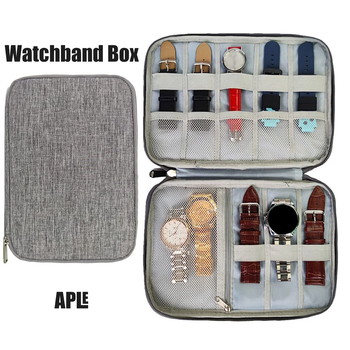 Uhren armband Box für Apple Watch Ultra 2 Serie 9 8 7 Se Band Organizer Halter Tasche Aufbewahrung koffer Samsung Galaxy Uhr 6 5 4 3 Armband