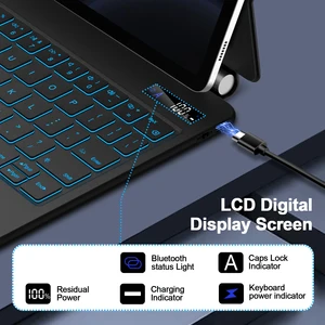 Magic Keyboard untuk Samsung Galaxy Tab S7 Plus S8 S9 + FE 11 Trackpad dengan Lampu Latar 12,4 Inci Sudut Dapat Disesuaikan Mengambang dengan Dudukan Pena 10 keypad numerik penjualan terbaik dengan tampilan - №
