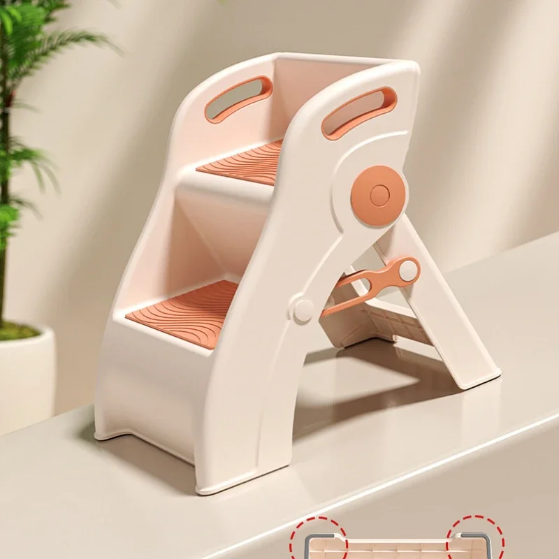 Adjustable Anti-Slip Step Stool for Toddlers Bathroom Safety Climbing Stool Non-Skid Base Kids Washing Training Stool Age 2-6