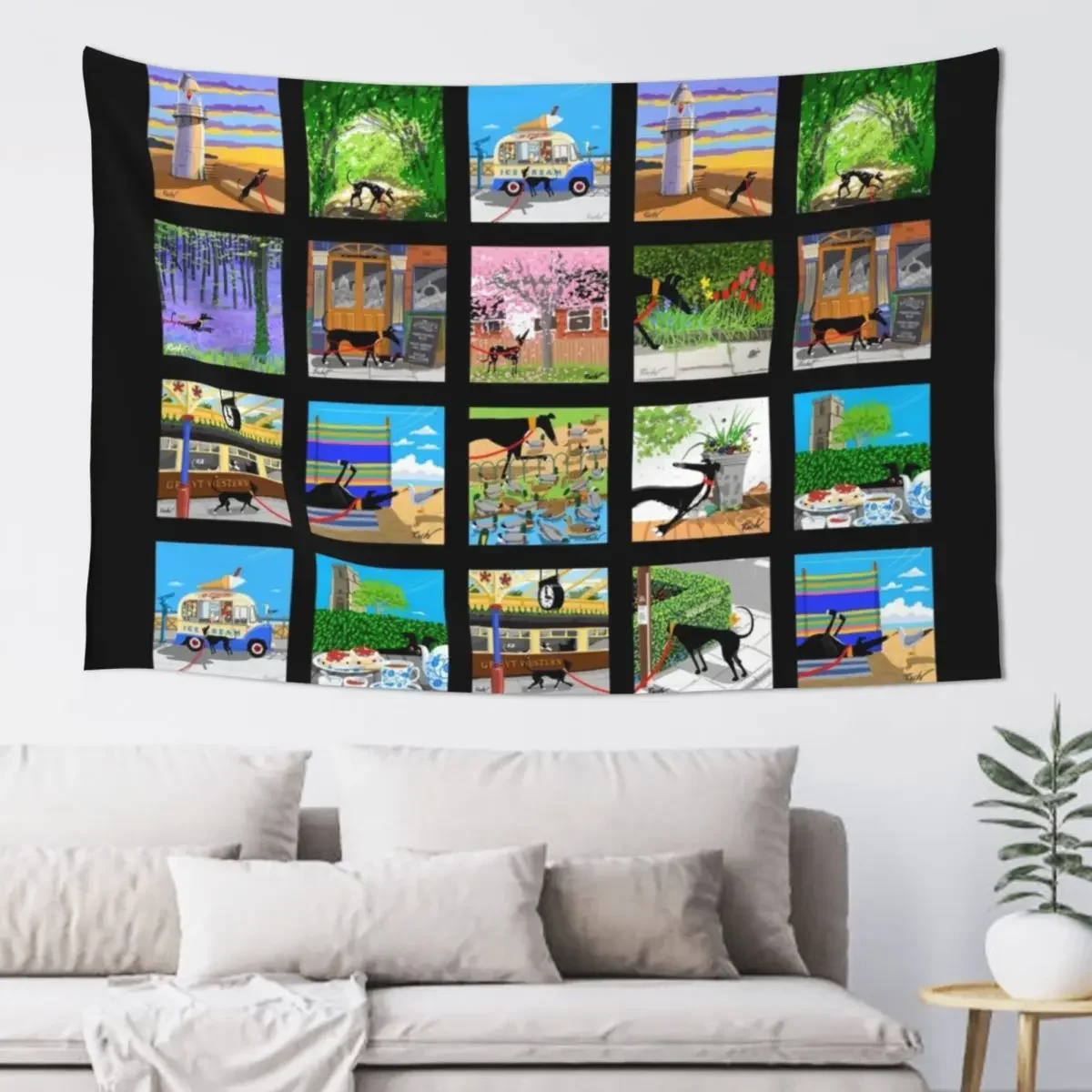 The Lockdown Doodles Set 1 Tapestry Room Aesthetic Decor Custom Aesthetic Room Decors Carpet Wall Tapestry