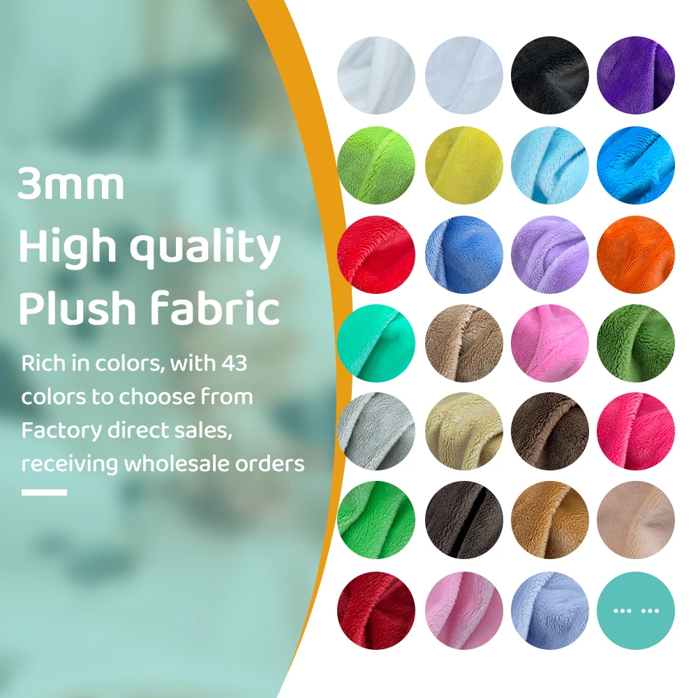 45 × 50cm Soft Velvet Fabric 3mm Mink Plush Fabric 100% Polyester Non Elastic High-Density DIY Toy Pillow Sewing Crafts view 6