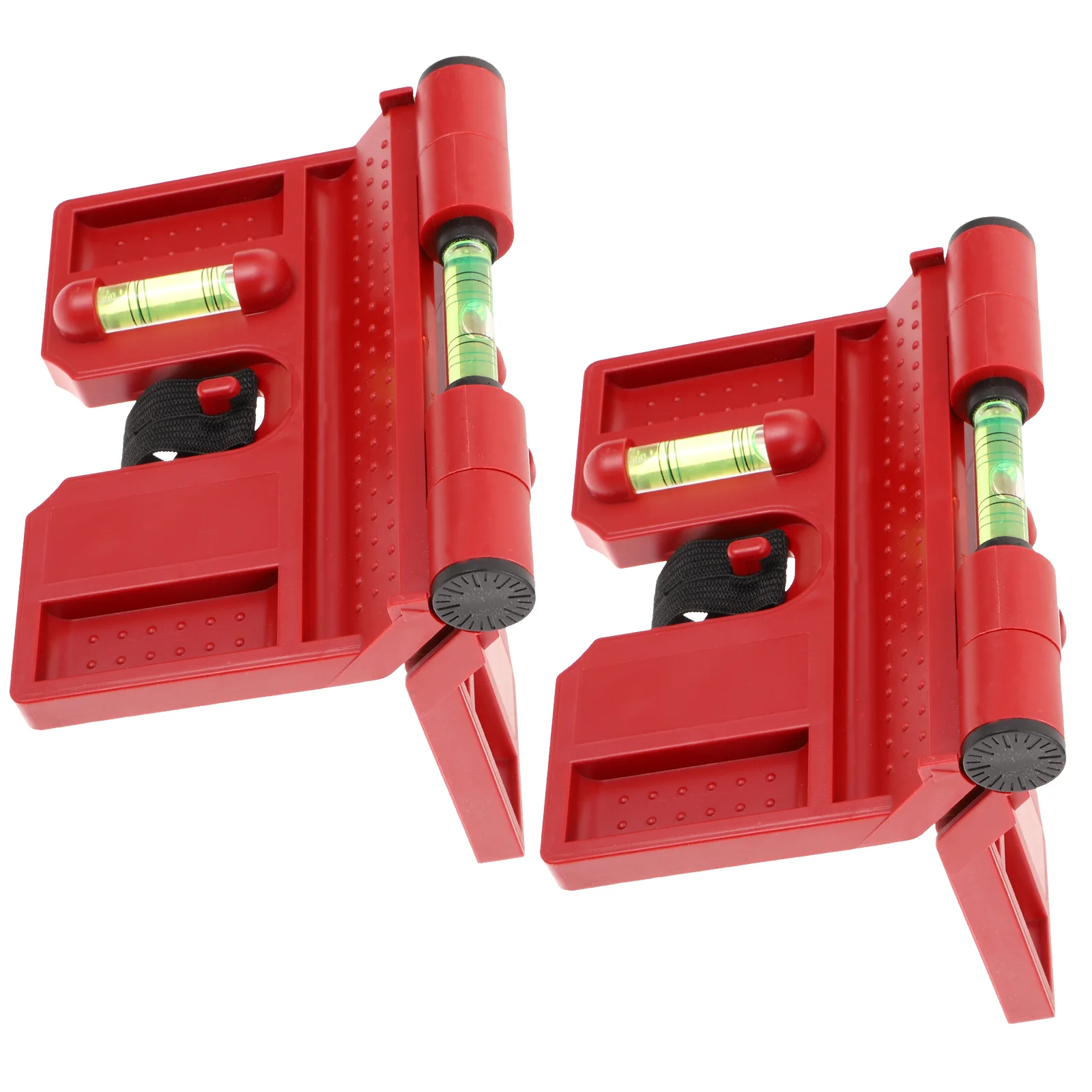 

2 Pcs Spirit Level Magnetic Post Indicator Bubble Abs Plastic Small Foldable Angle Gauge Holder