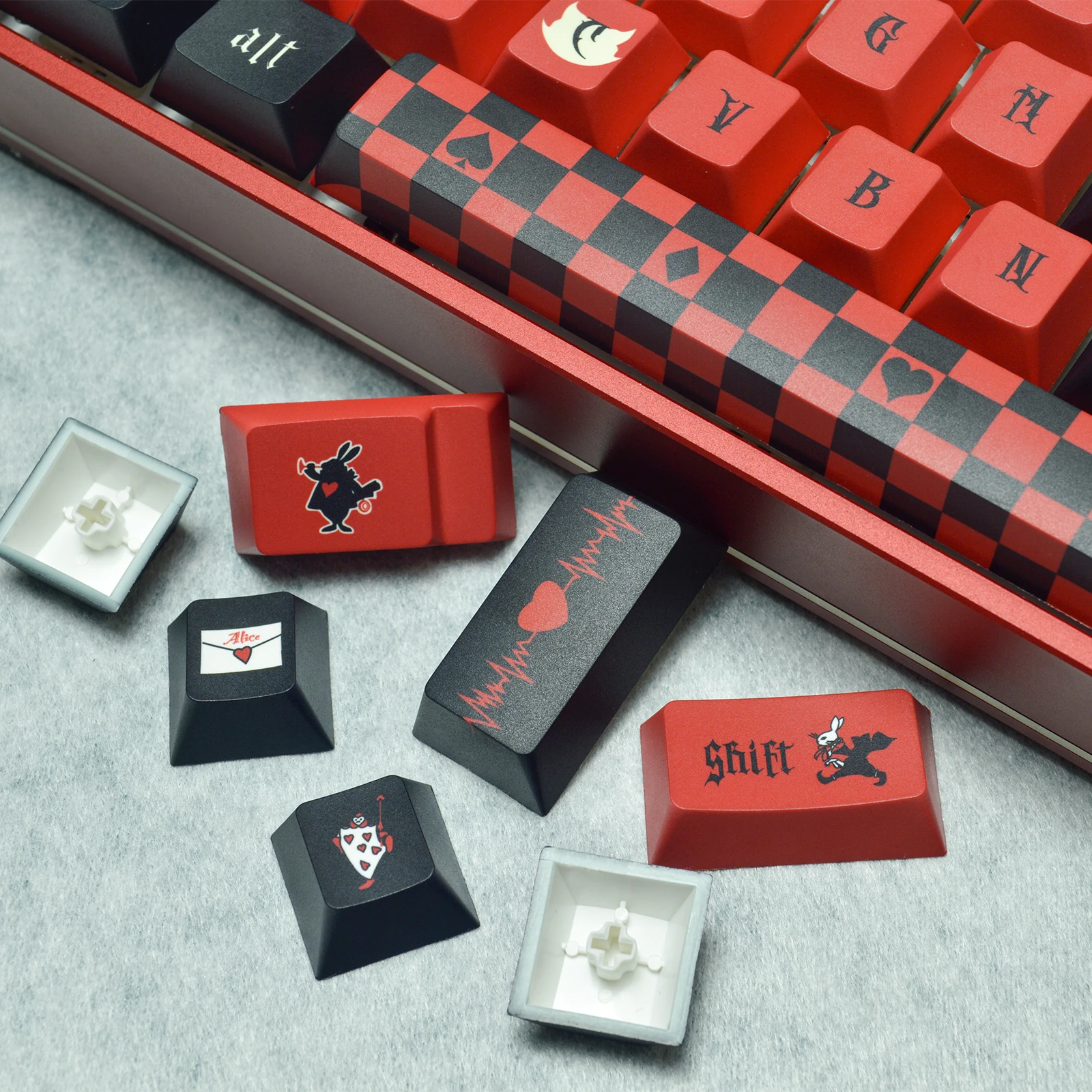 Imagem -06 - Personalizado Pbt Keycap Grupo Teclado Gamer Mecânica Cereja Perfil mx Gateron Switches Rainha do Coração 141 Pcs