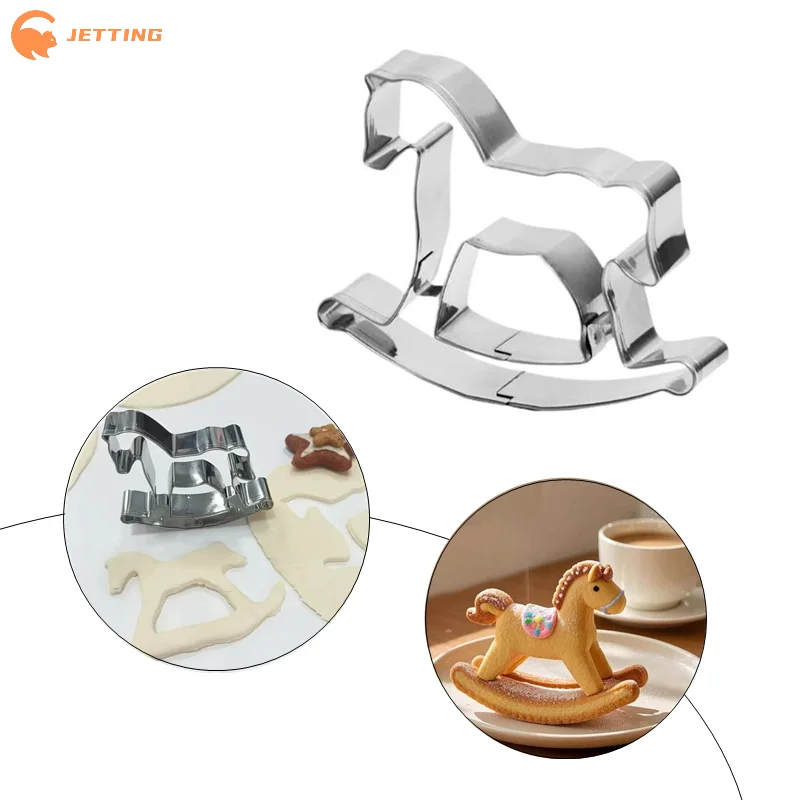 1Pcs Stainless Steel Rocking Horse Shapes Biscuit Mold 2026 Horse Cookie Cutter Mould Fondant Pastry Decor Baking Tools