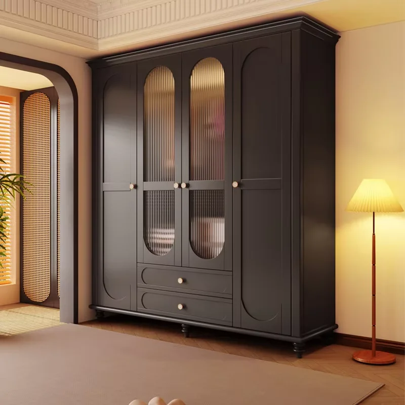 Hallway Brown Wardrobe CabinetAdjustable Cheap Wooden Shelves Wardrobe Cabinet Storage Cheap Armario De Ropa Bedroom Furniture