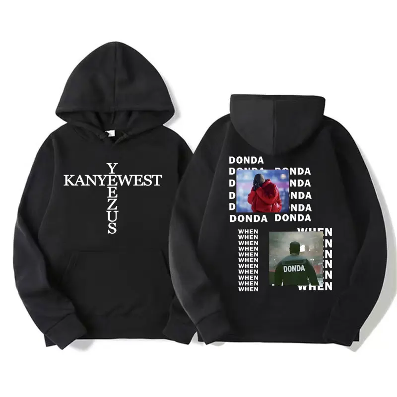 Rapper Kanye West Yeezus Hoodie The Life of Pablo Donda Album Sweatshirts Men Retro Hip Hop Punk Style Hoodies Unisex Streetwear