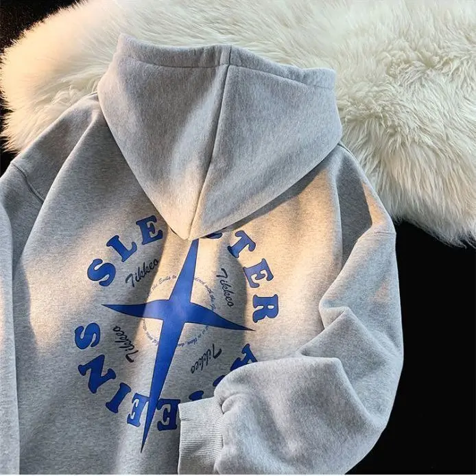 Harajuku Fenggao Street Hoodie Y2K Spring and Autumn Korean Edition Letter Loose Coat Couple Set Pop Clothes Sweatshirt