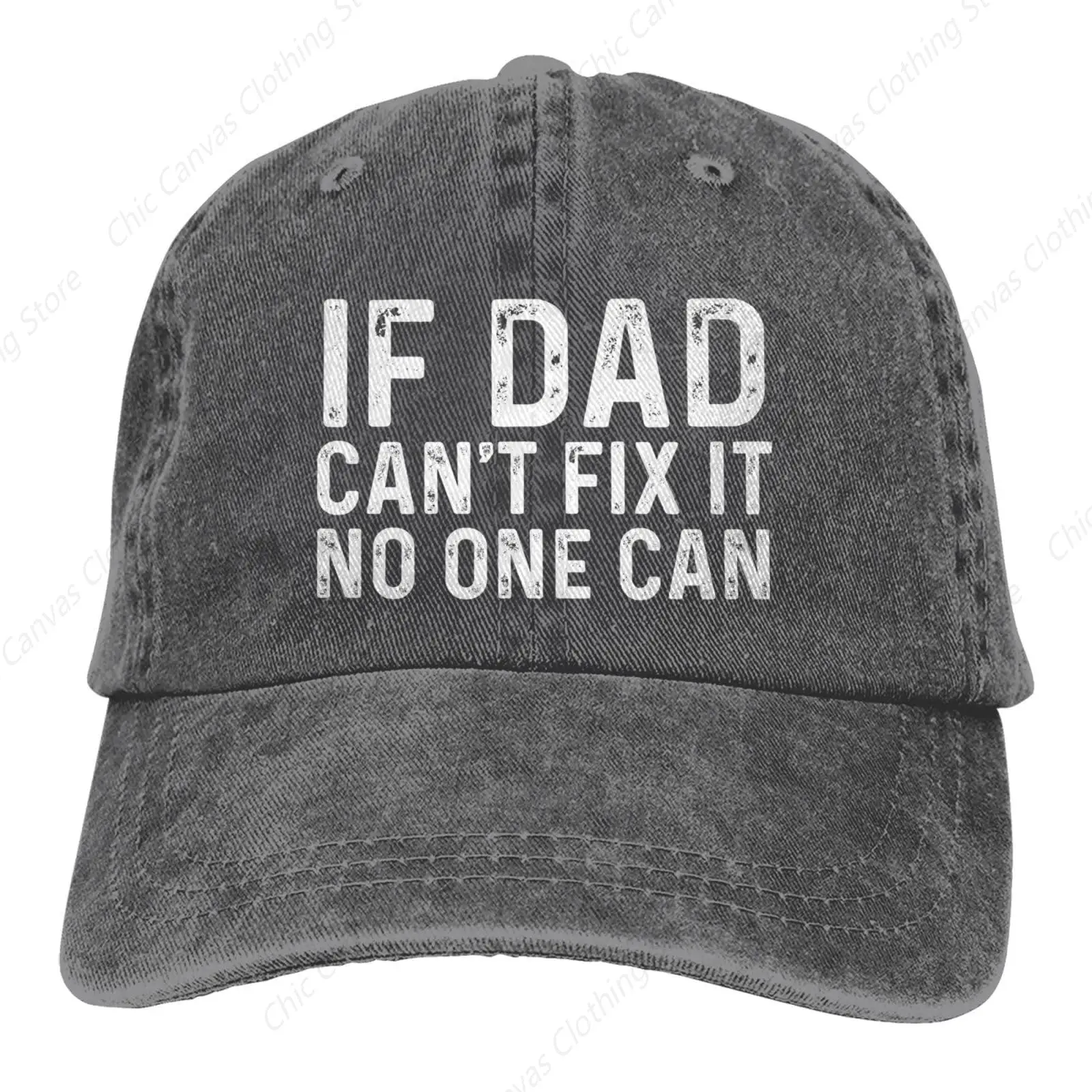 

If Dad Cant Fix It No One Can Hat Adjustable Washed Truck Hat Classic Vintage Hat Outdoor Sports Cap Adult Sunscreen Hat Unisex