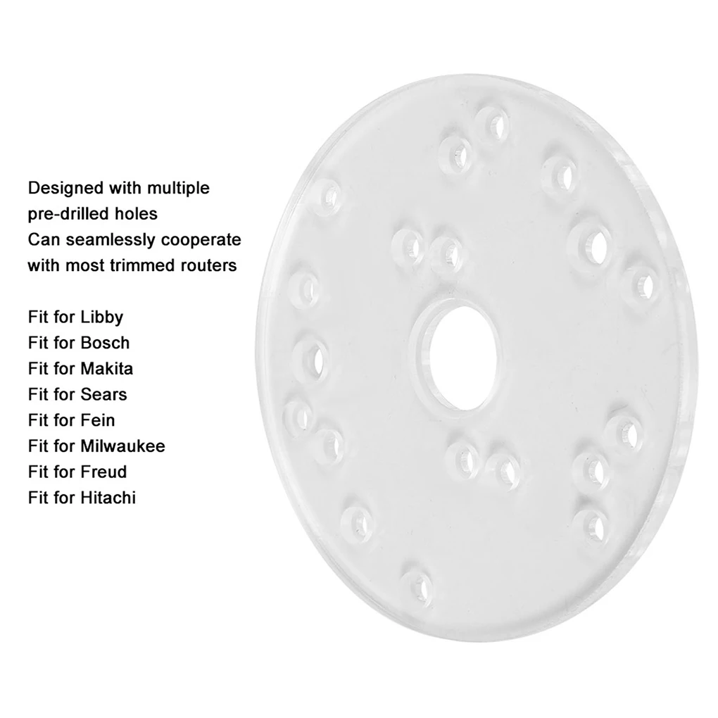 Woodworking Auxiliary Tool Acrylic Router Base Plate With Centering Pin Has Excellent Visibility