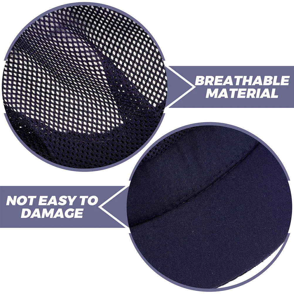 หมวกเชฟระบายอากาศ 2 ชิ้น หมวกตาข่ายแบบ unisex สำหรับใช้ในครัว ทำอาหาร บริการอาหาร ใช้ในอุตสาหกรรมอาหาร หมวกสีกรมท่าสำหรับผู้หญิง