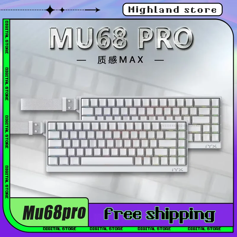 Iyx Mu68 Pro Mu68pro Mechanical Keyboard Magnetic Switch Wired Keyboard Rgb Backlit Customize Hot Swap E-Sports Gaming Keyboard