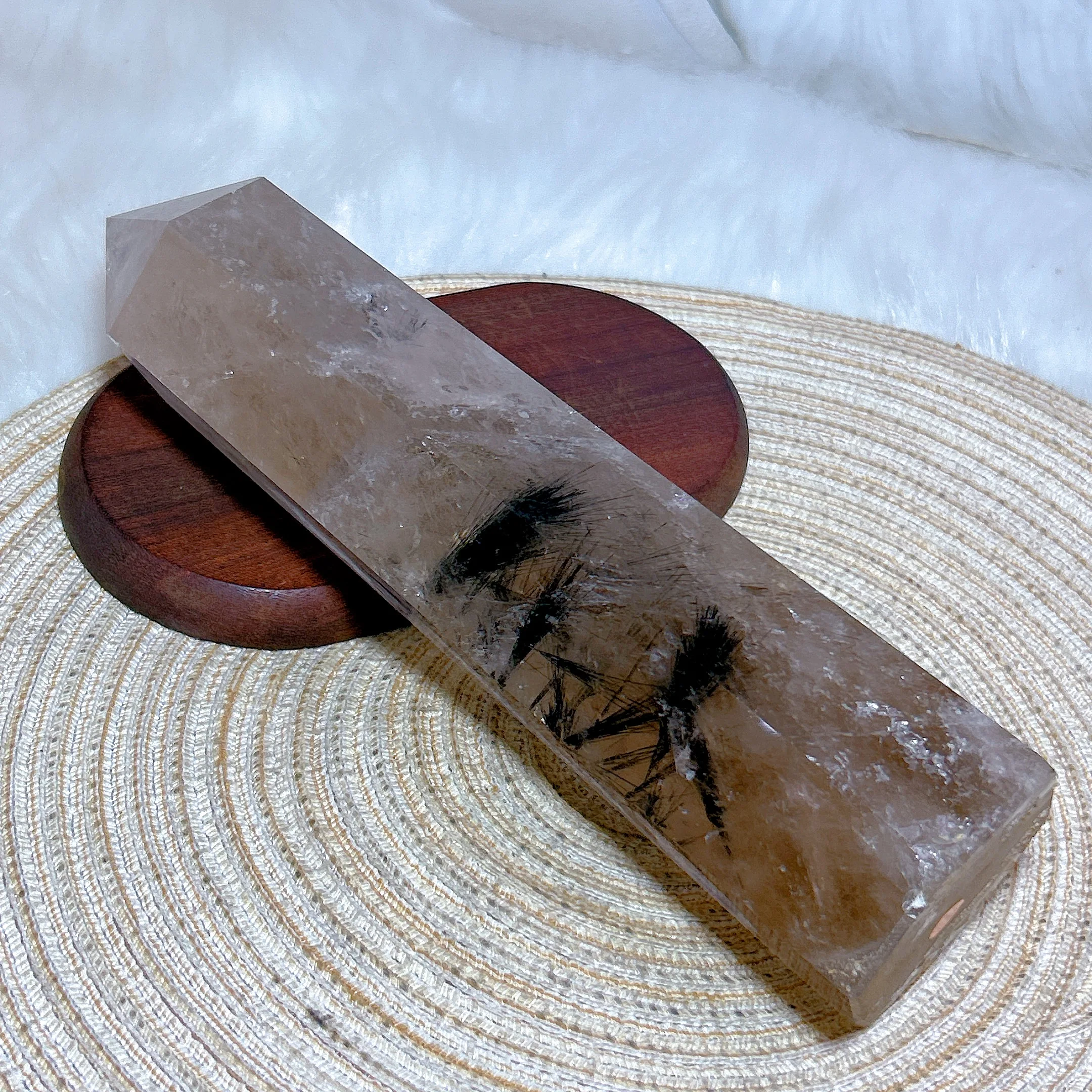 Healing Natural Crystal Brazil Tourmaline Rutile Big Tower High Quality Gemtones Energy Ornament Home Decoration Gift