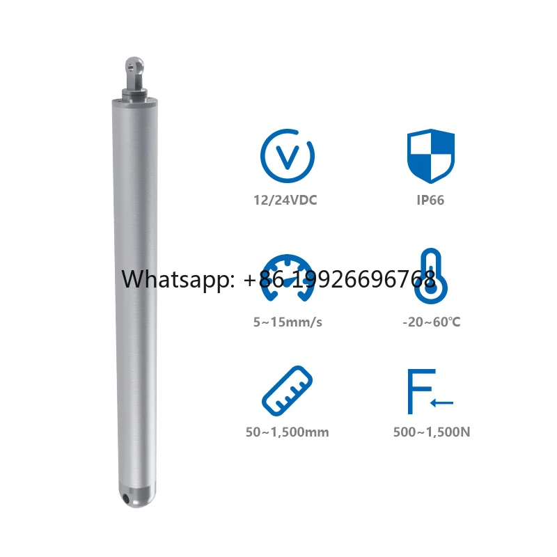 PrimoPal Inline Tubular Electric Actuators 500~1500N 800mm 350mm Stroke Vertical Waterproof 12v 24v Linear Actuator for Window