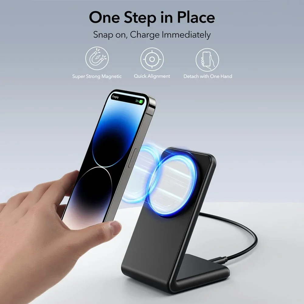 Magnetic Wireless Charger for MagSafe Dock Stand 15W Fast Charging for iPhone 15 14 13 12 Pro Max Mini Plus  for Samsung S24 S23