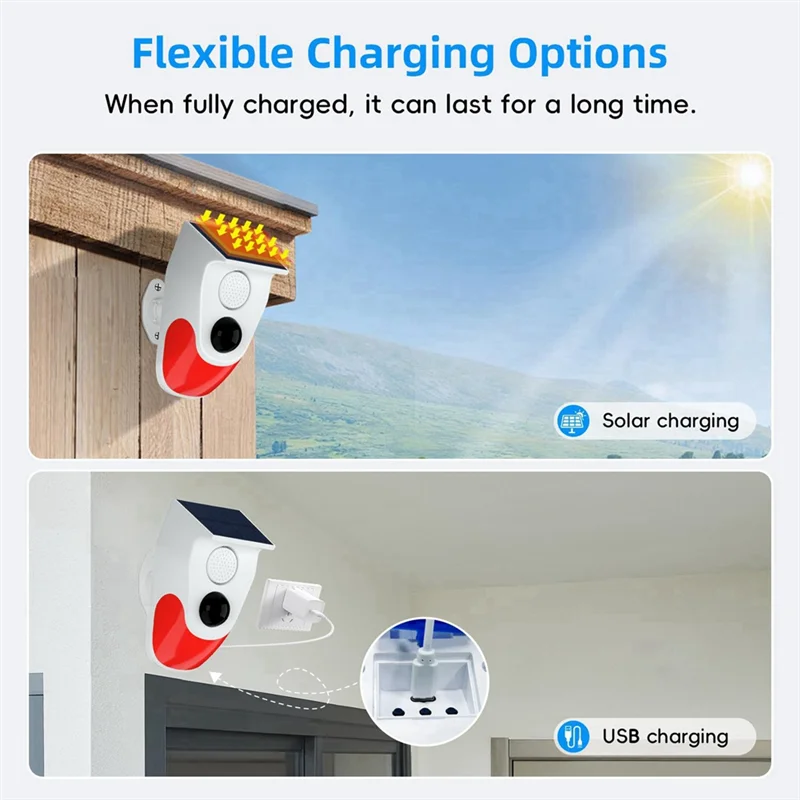 A10R Outdoor Solar Human Body A Sensor Sensors With Remote Controller 120DB Sound Detector For Home Burglar System