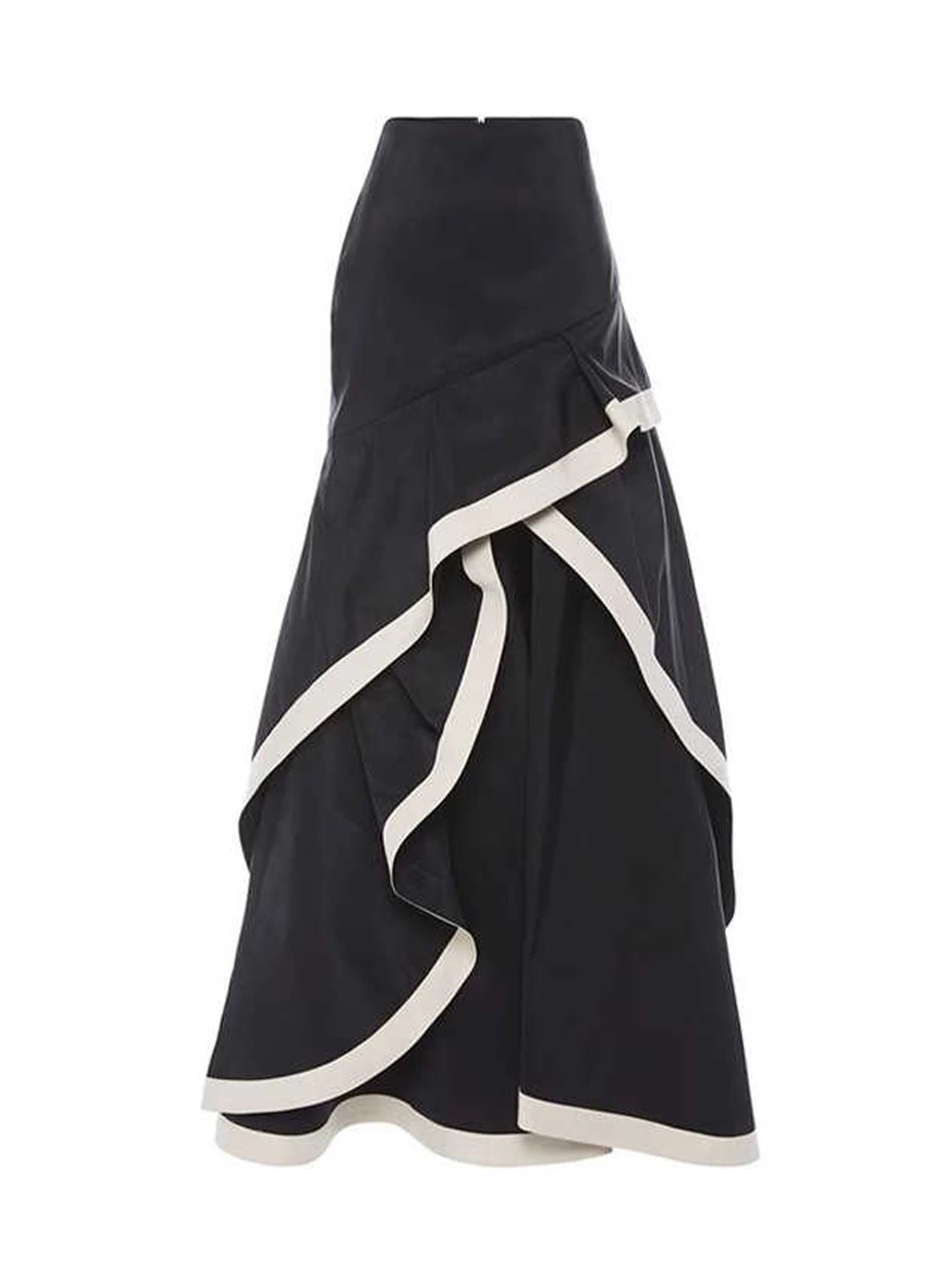 Women's Black Gothic A-line Skirt 90s Vintage Y2k Mori Girl Long Skirt Harajuku Ruffle Edge Skirts Emo 2000s Clothes Summer 2025
