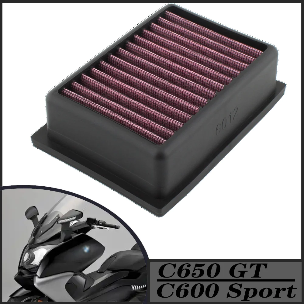 

FOR BMW C650GT 2012-2020 C600 Sport 2012-2018 Air Filter Intake Cleaner Motorcycle Air Filter Silicone Aluminum Paper Screen