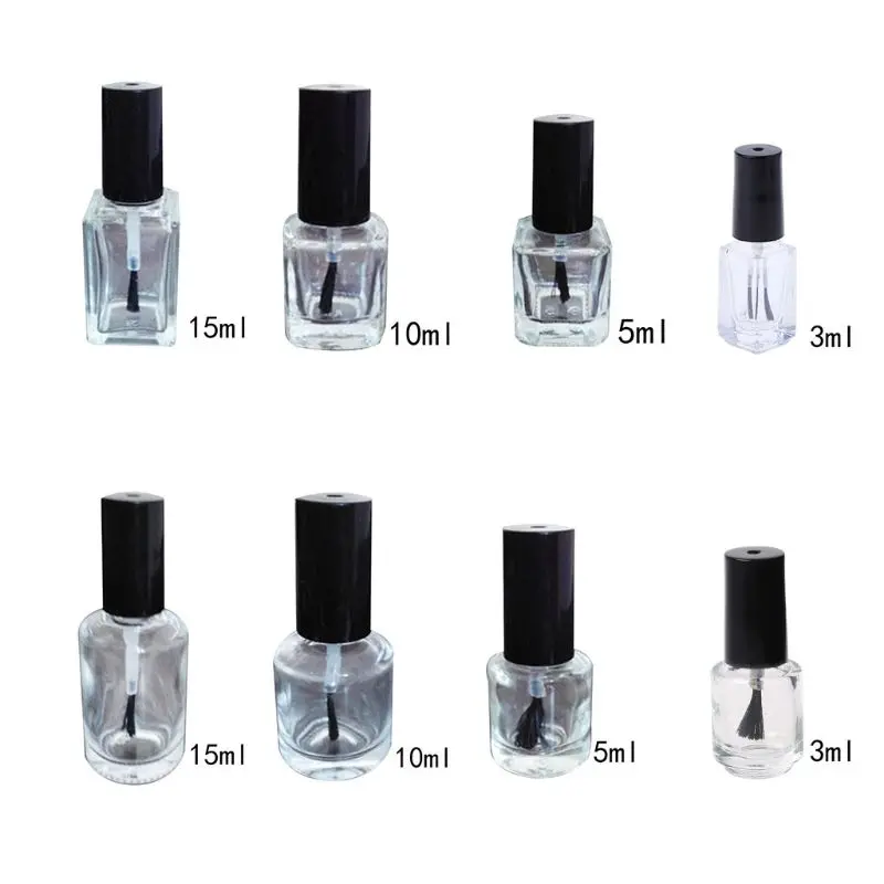 Bouteille vernis à ongles en verre vide, récipient transparent, flacon vernis, pot d'échantillon maquillage, livraison