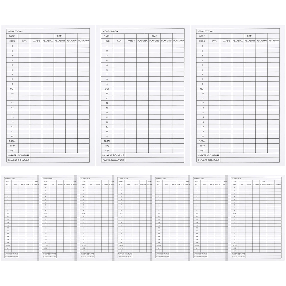 

10pcs 10 Golf Scorecards Coated Paper Accessories Tools Lightweight Portable Sports Gadgets Equipment Keeper Record Use