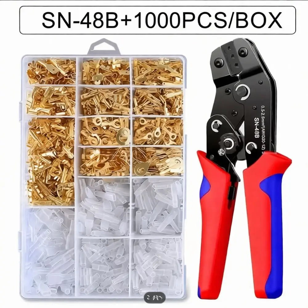 Crimping Spade Terminal Connector Assortment Kit Electrical Wire Faston Crimp Plug Insulated Automotive Repair Tool Hardware
