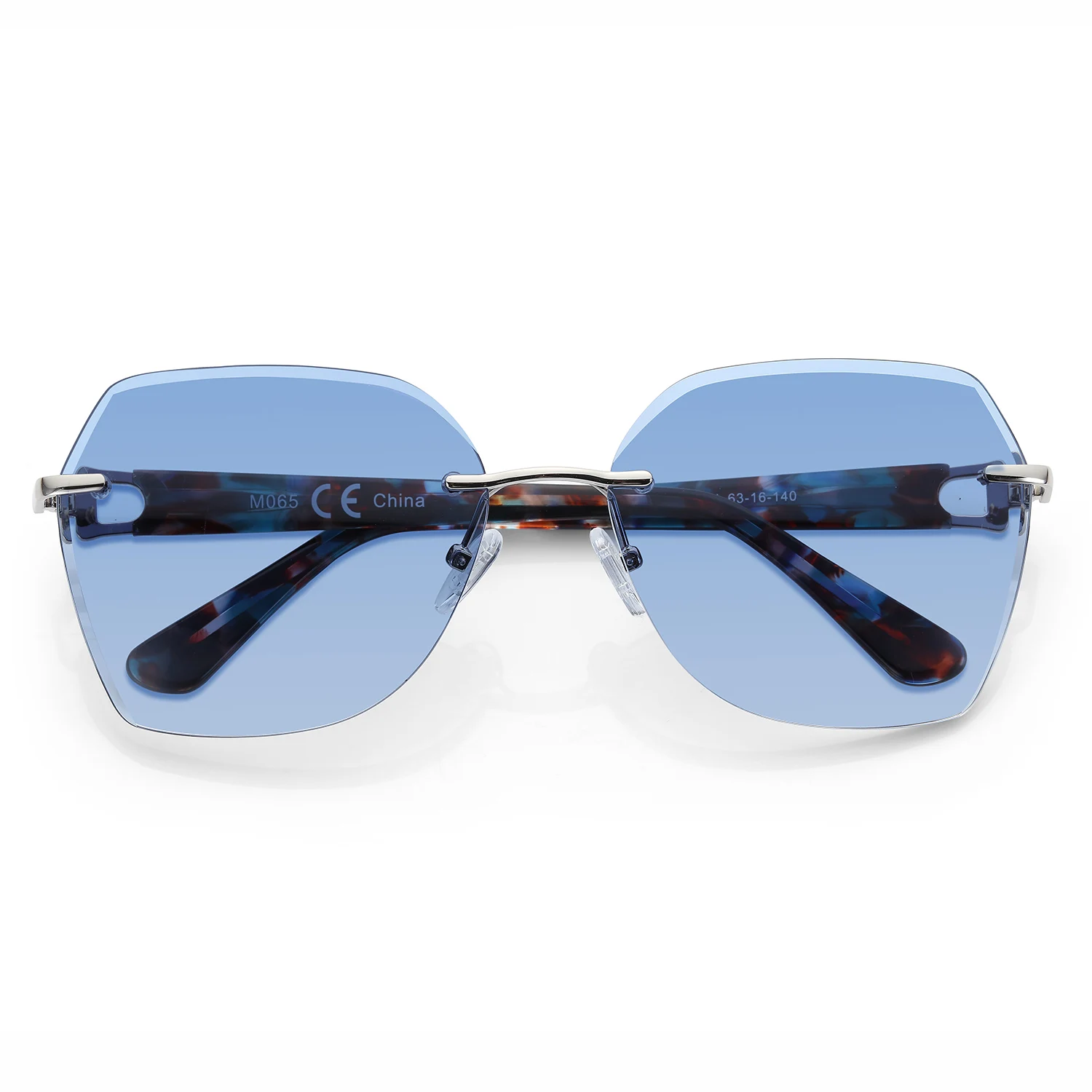 ZENOTTIC Modische Damen-Sonnenbrille ohne Rand, trendige geometrische Diamantschliff-Verlaufsgläser, UV-Schutz – Detail 24