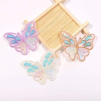 Single Layer Butterfly Bordado Patches para Vestuário, DIY Patches na roupa, Remendo animal, Remendo personalizado, Moda, 10pcs