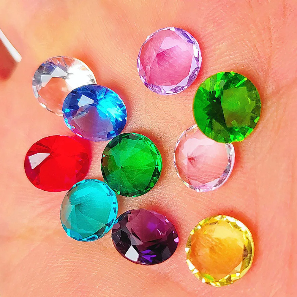 10mm Colorful Crystal Glass Diamond Party Decor Gems Wedding Table Ornaments DIY Accessories Pack of 10