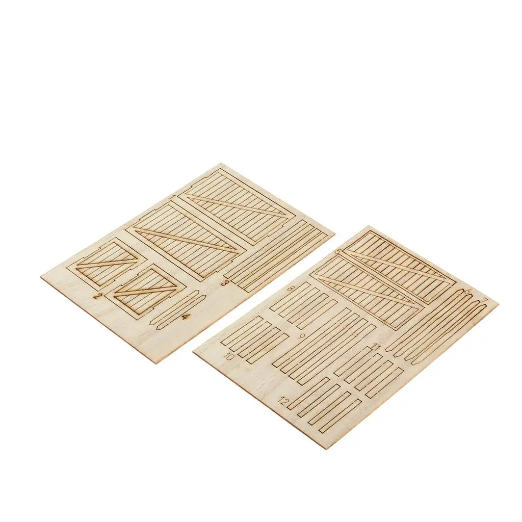 Modelo de caixa oblongo de madeira 1/35 para cena de mesa decoração DIY desmontada