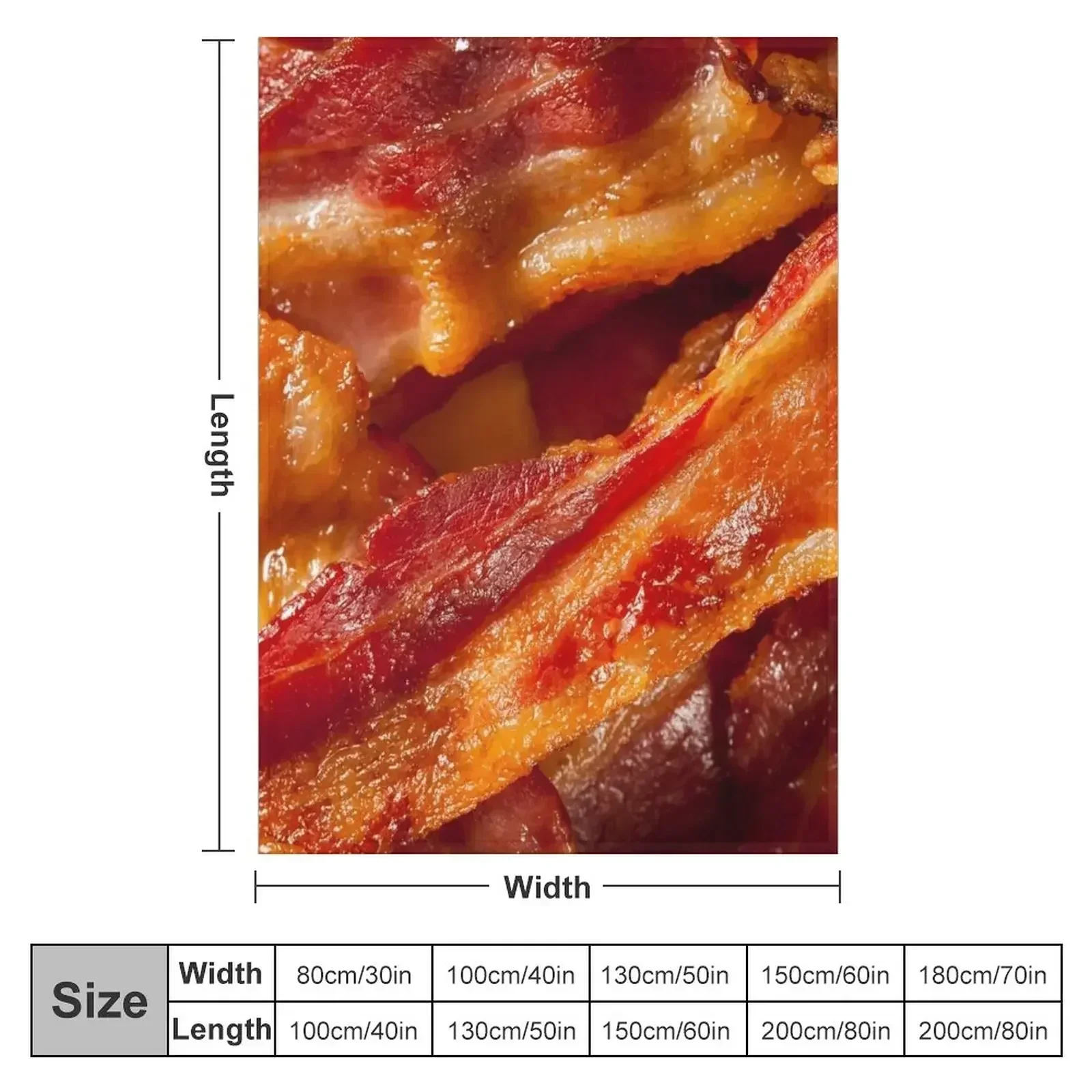 Delicious crispy bacon background funny texture pattern for meat lovers HD High Quality Online Store Throw Blanket