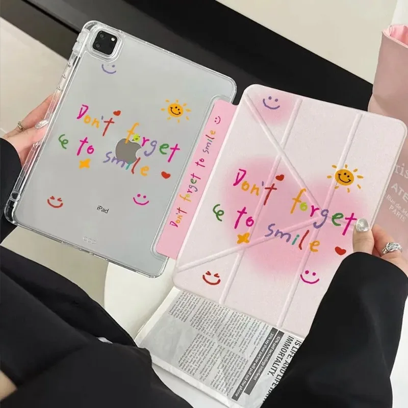 Simple Checkered English 3+Y Fold Case for Samsung Tab S6 Lite 10.4 A11 A9 