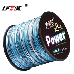 FTK 500M Fishing Line Braided Wire 8LB-100LB Origin Japan Strong 4 Strands Multifilament PE Line  for Freshwater Saltwater Fish