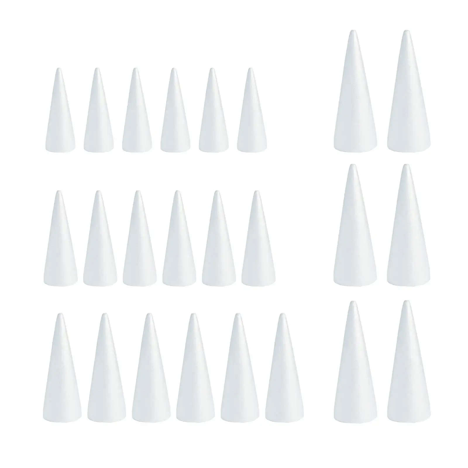 

White Crafts Foam Cones for DIY Projects Polystyrene Craft Shapes Arts and Crafts Supplies for Christmas Tree Party Decoration
