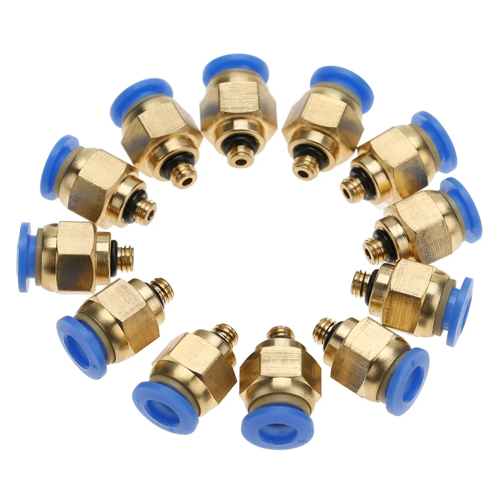 4mm Air Pipe Pneumatic Quick Fittings Male Thread Straight Push In Connector (PC4-M5 20pcs)