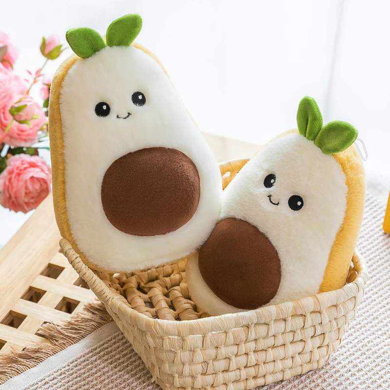 Oreiller en peluche doux et confortable à motif avocat pour fille, jouet kawaii à motif de fruits de dessin animé, cadeau d'anniversaire pour bébé, 1 pièce